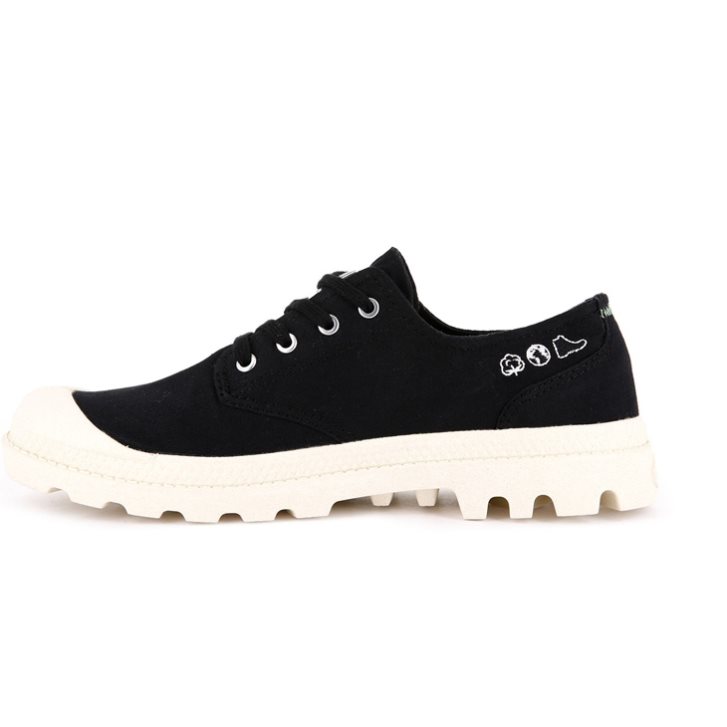 Palladium Pampa OX Organic II Women's Oxfords Shoes Black | UK I768-QOR